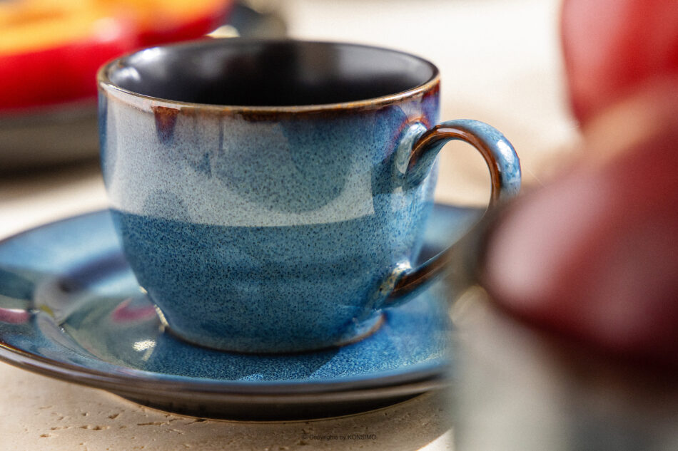 BALI Filiżanka do espresso 6 szt. niebieski/czarny mat niebieski/czarny mat - zdjęcie 5