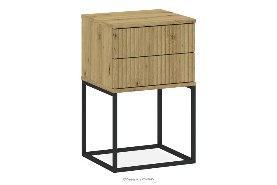 RECTUS Stolik nocny z szufladami nowoczesny dąb artisan dąb artisan/czarny - zdjęcie 0