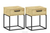 Nowoczesny stolik nocny z szufladą dąb artisan 2szt