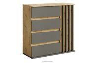 Komoda z szufladami 80 cm dąb artisan/szary
