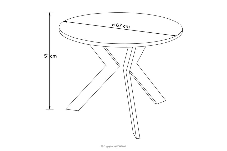LARDA Okrągły stolik kawowy dąb artisan/czarny dąb artisan/czarny dąb artisan/czarny - zdjęcie 6