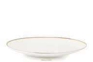Talerz deserowy twarda porcelana ecru/złoty