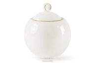Cukiernica twarda porcelana ecru/złoty