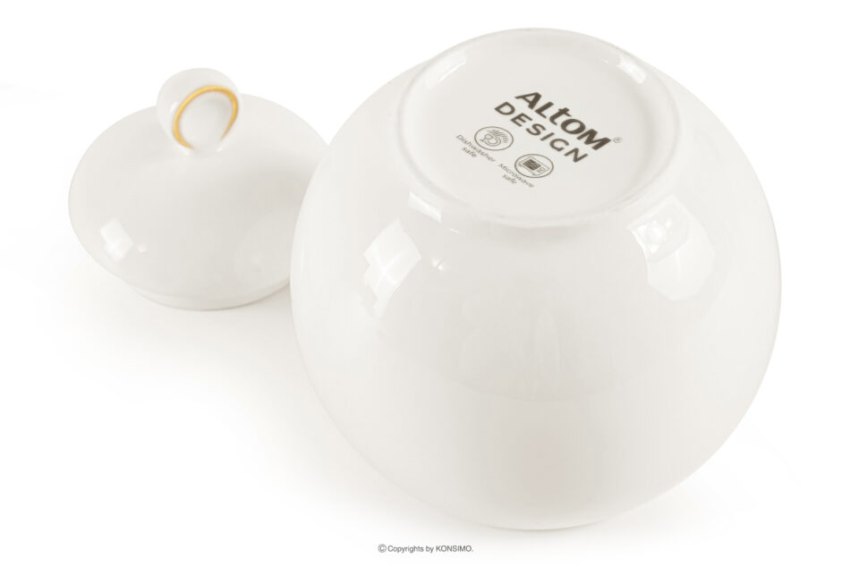 AD BELLA Cukiernica twarda porcelana ecru/złoty ecru/złoty - zdjęcie 3