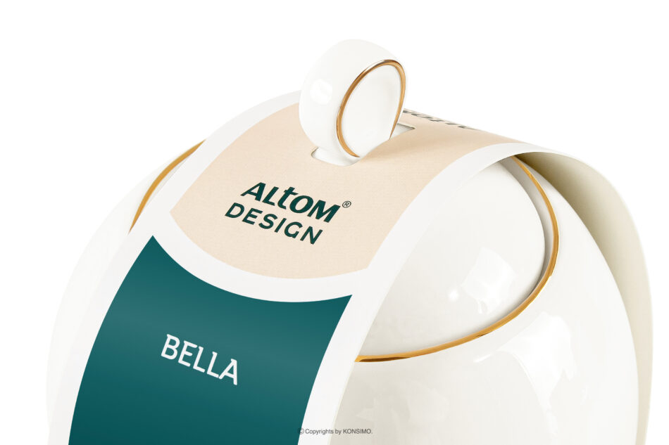 AD BELLA Cukiernica twarda porcelana ecru/złoty ecru/złoty - zdjęcie 4