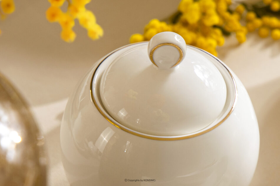 AD BELLA Cukiernica twarda porcelana ecru/złoty ecru/złoty - zdjęcie 5