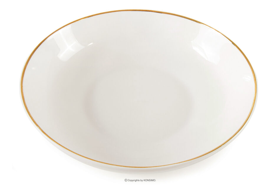 AD BELLA Zestaw obiadowo-kawowy twarda porcelana ecru/złoty 6 os. (30 el.) ecru/złoty - zdjęcie 10