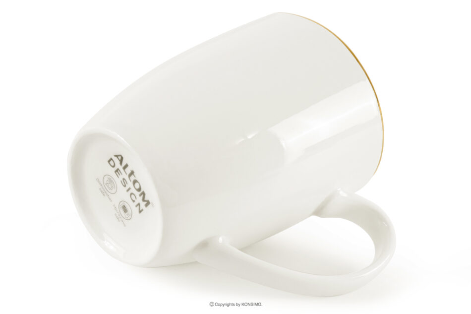 AD BELLA Zestaw herbaciany twarda porcelana ecru/złoty 6 os. (14 el.) ecru/złoty - zdjęcie 6