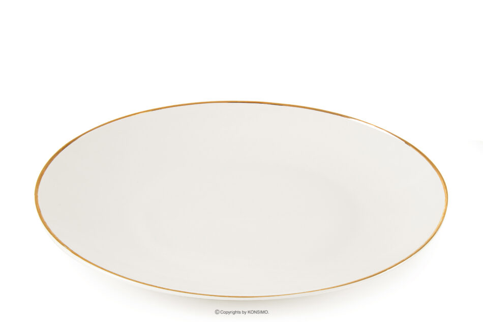 AD BELLA Zestaw kawowy twarda porcelana ecru/złoty 6 os. (20 el.) ecru/złoty - zdjęcie 2