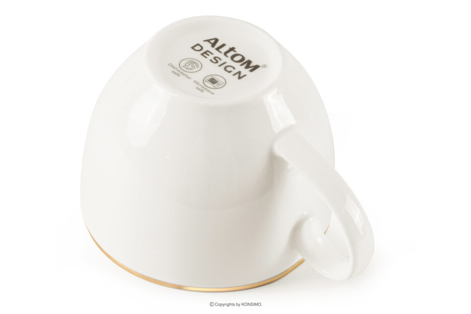 AD BELLA Zestaw kawowy twarda porcelana ecru/złoty 6 os. (20 el.) ecru/złoty - zdjęcie 6
