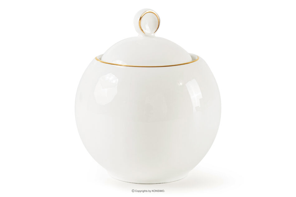 AD BELLA Zestaw kawowy twarda porcelana ecru/złoty 6 os. (20 el.) ecru/złoty - zdjęcie 10
