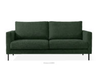 Sofa trzyosobowa na wysokich nóżkach tkanina pleciona ciemny zielony