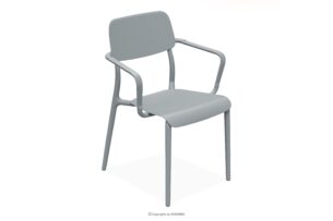 GALIO, https://konsimo.pl/kolekcja/galio/ Krzesło ogrodowe z podłokietnikiem z tworzywa ekologicznego szary szary - zdjęcie