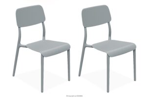 GALIO, https://konsimo.pl/kolekcja/galio/ Krzesło ogrodowe z tworzywa ekologicznego 2 szt. szary szary - zdjęcie