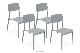 GALIO, https://konsimo.pl/kolekcja/galio/ Krzesło ogrodowe z tworzywa ekologicznego 4 szt. szary szary - zdjęcie