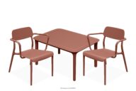Komplet mebli ogrodowych krzesła i stół 2 os. pomarańczowy