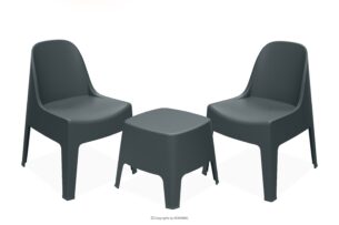 MALUS, https://konsimo.pl/kolekcja/malus/ Zestaw mebli ogrodowych nowoczesne polipropylen 2 os. antracytowy antracytowy - zdjęcie