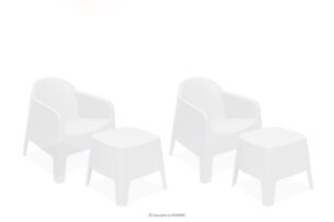 MALUS, https://konsimo.pl/kolekcja/malus/ Zestaw mebli ogrodowych modern polipropylen biały biały - zdjęcie