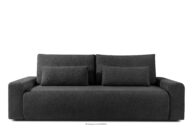 Sofa trzyosobowa z poduszkami rozkładana tkanina boucle antracytowy