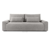 Sofa trzyosobowa z poduszkami rozkładana tkanina boucle stalowy