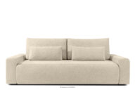 Rozkładana sofa z poduszkami tkanina boucle jasny beżowy