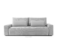 Rozkładana sofa z poduszkami tkanina sztruks / welur jasny szary