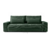 MOLLIS Sofa trzyosobowa z poduszkami rozkładana tkanina sztruks / welur ciemny zielony ciemny zielony - zdjęcie 1