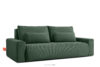 MOLLIS Sofa trzyosobowa z poduszkami rozkładana tkanina sztruks / welur ciemny zielony ciemny zielony - zdjęcie 3