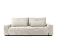 Rozkładana sofa z poduszkami tkanina sztruks / welur kremowy