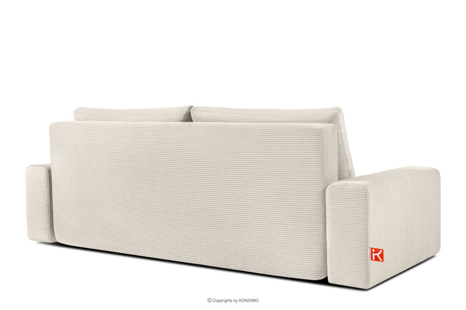 MOLLIS Rozkładana sofa z poduszkami tkanina sztruks / welur kremowy kremowy - zdjęcie 3