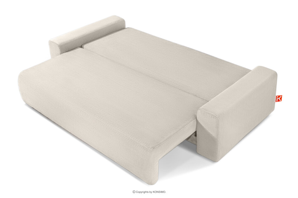 MOLLIS Rozkładana sofa z poduszkami tkanina sztruks / welur kremowy kremowy - zdjęcie 4