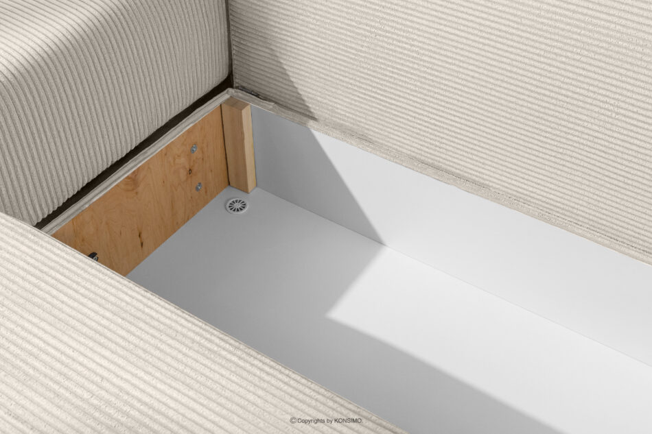 MOLLIS Rozkładana sofa z poduszkami tkanina sztruks / welur kremowy kremowy - zdjęcie 9