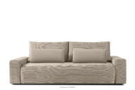 Rozkładana sofa z poduszkami tkanina sztruks / welur beżowy