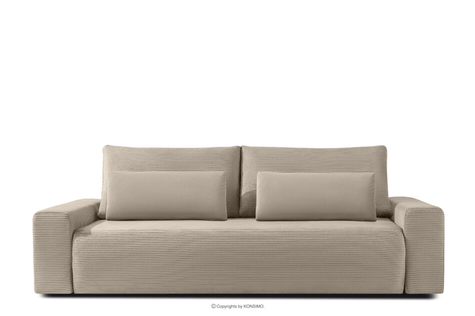 MOLLIS Rozkładana sofa z poduszkami tkanina sztruks / welur beżowy beżowy - zdjęcie 0
