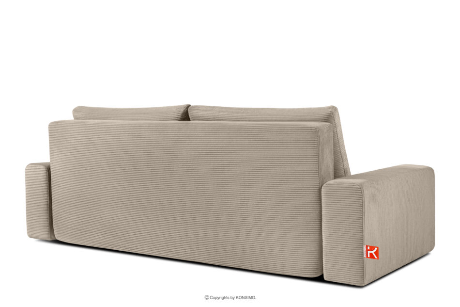 MOLLIS Rozkładana sofa z poduszkami tkanina sztruks / welur beżowy beżowy - zdjęcie 3