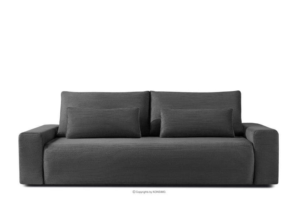 MOLLIS Rozkładana sofa z poduszkami tkanina sztruks szary szary - zdjęcie 0