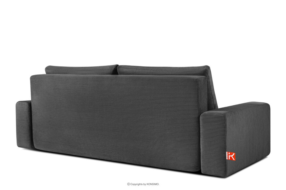MOLLIS Rozkładana sofa z poduszkami tkanina sztruks szary szary - zdjęcie 3