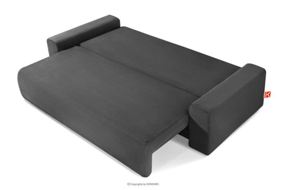 MOLLIS Rozkładana sofa z poduszkami tkanina sztruks szary szary - zdjęcie 4