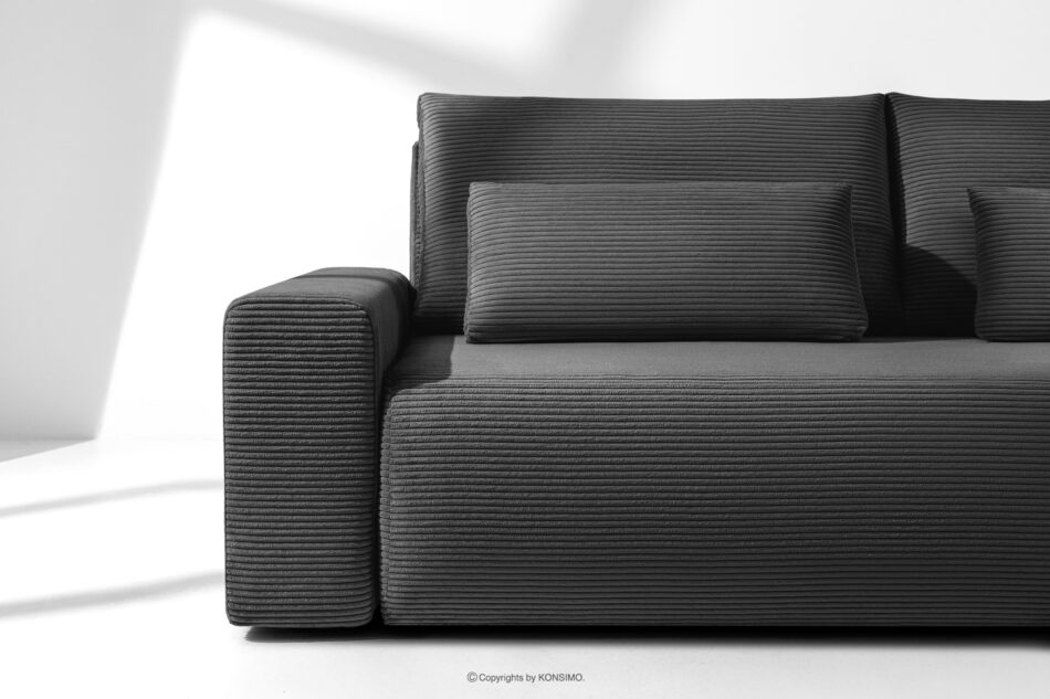 MOLLIS Rozkładana sofa z poduszkami tkanina sztruks szary szary - zdjęcie 6
