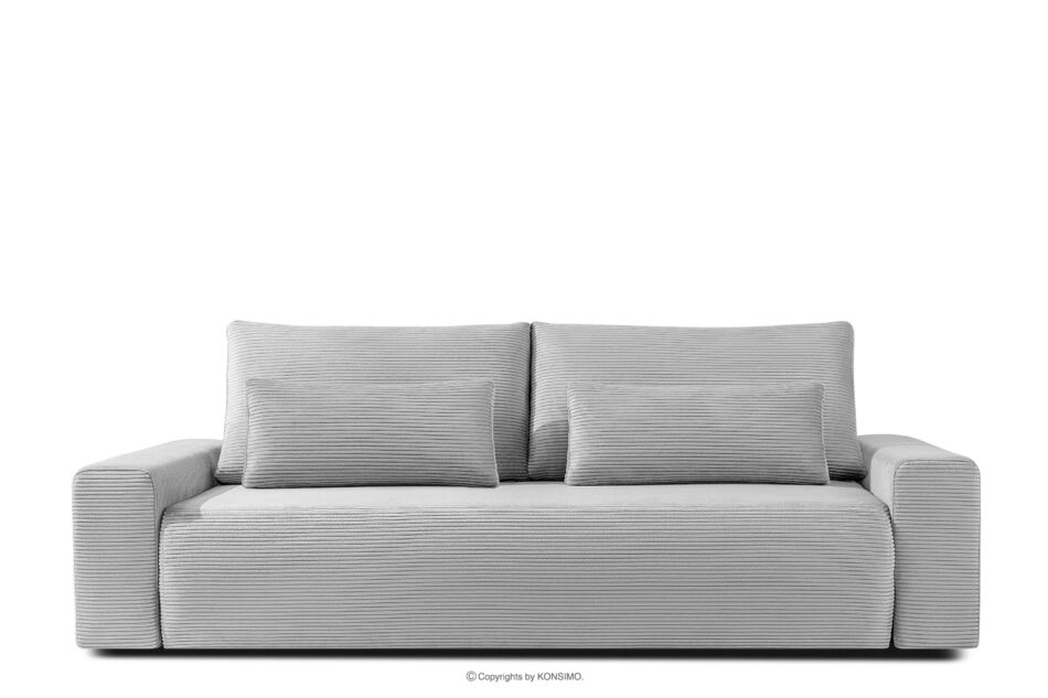 MOLLIS Rozkładana sofa z poduszkami tkanina sztruks jasny szary jasny szary - zdjęcie 0