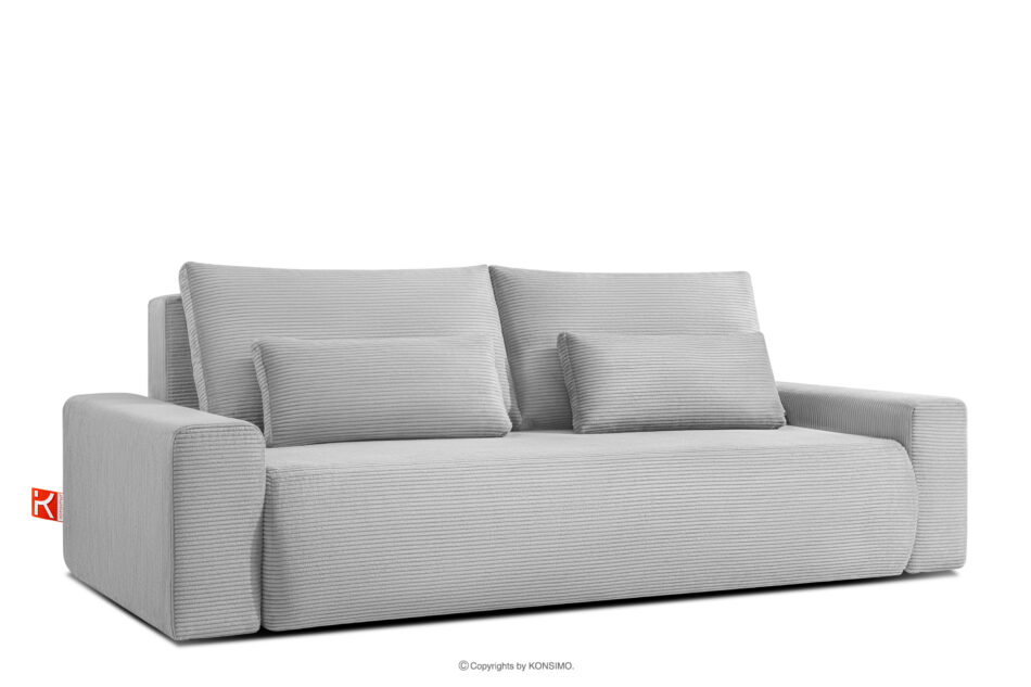 MOLLIS Rozkładana sofa z poduszkami tkanina sztruks jasny szary jasny szary - zdjęcie 2