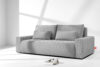 MOLLIS Rozkładana sofa z poduszkami tkanina sztruks jasny szary jasny szary - zdjęcie 2