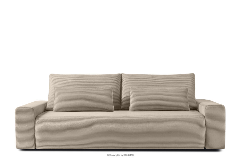 MOLLIS Rozkładana sofa z poduszkami tkanina sztruks beżowy beżowy - zdjęcie 0