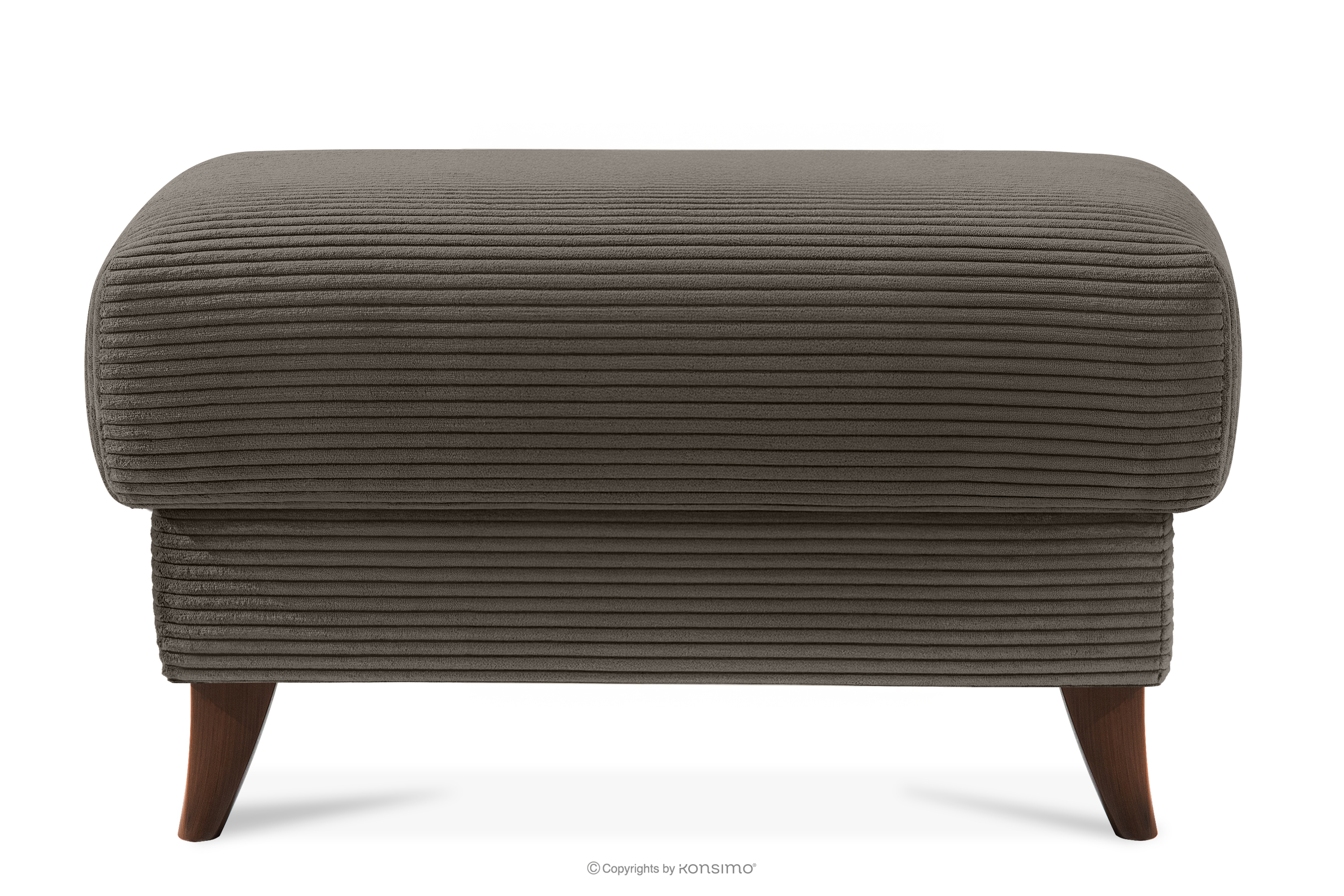 Puf do salonu ze schowkiem tkanina sztruks szarobeżowy GUSTAVO II