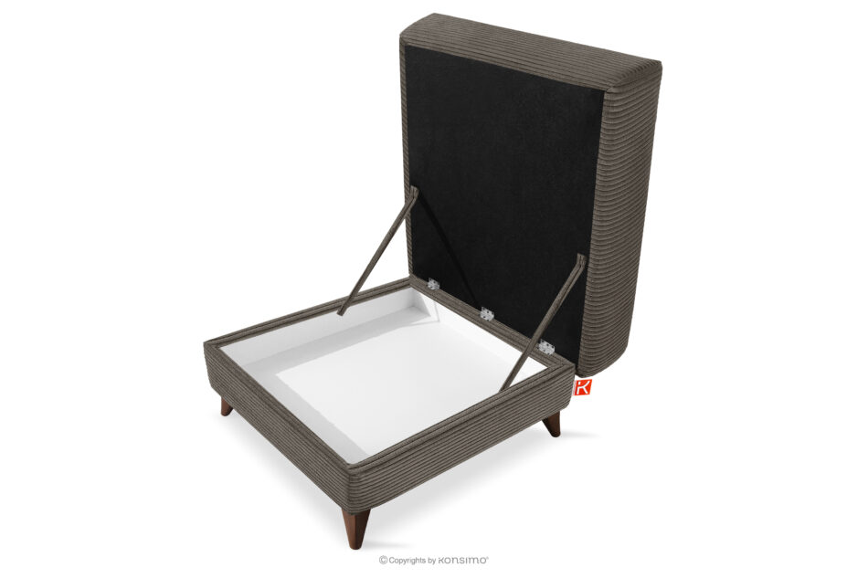 GUSTAVO II Puf do salonu ze schowkiem tkanina sztruks szarobeżowy szarobeżowy - zdjęcie 3