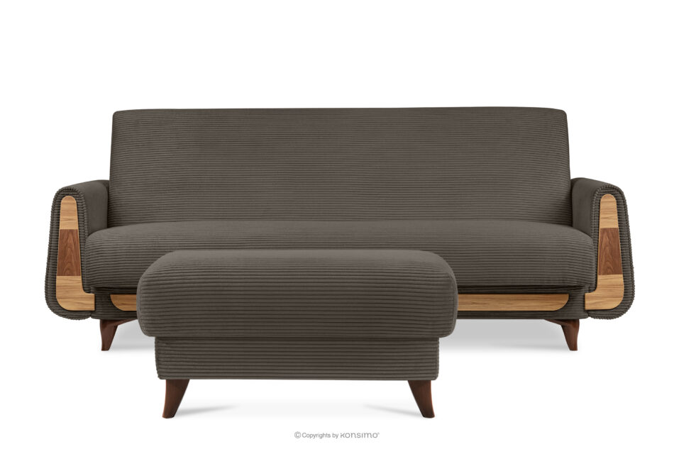 GUSTAVO II Puf do salonu ze schowkiem tkanina sztruks szarobeżowy szarobeżowy - zdjęcie 5