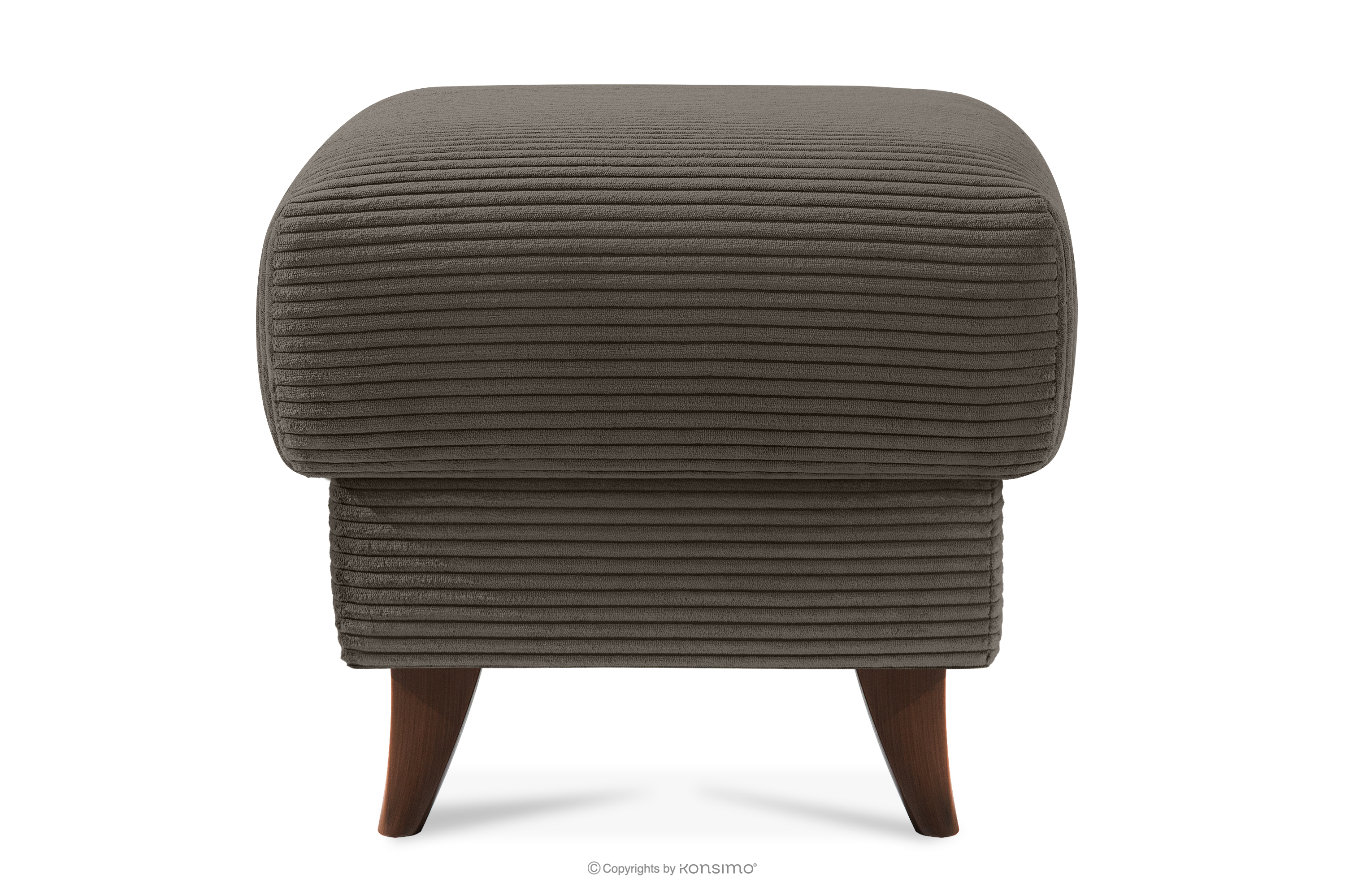 Podnóżek do salonu ze schowkiem tkanina sztruks szarobeżowy GUSTAVO II