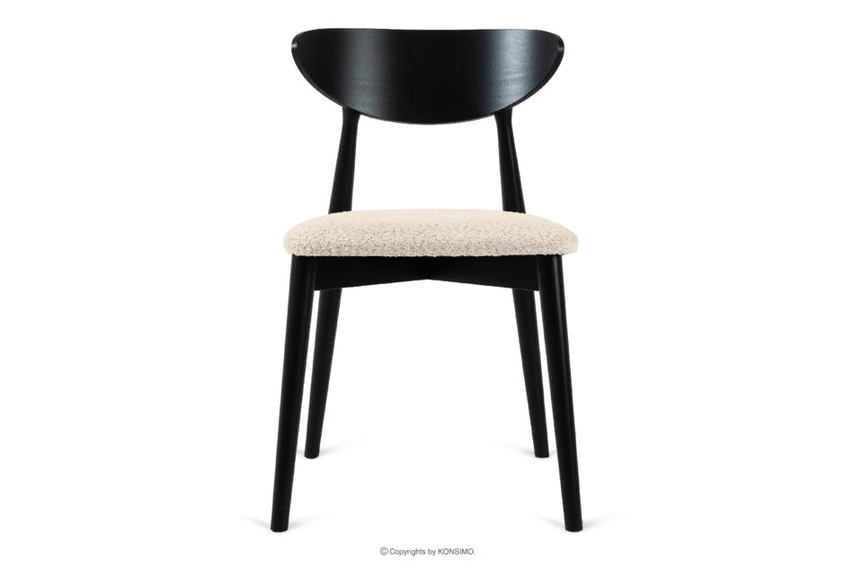 RABI Krzesło drewniane boucle jasny beżowy/czarny 2 szt. jasny beżowy/czarny - zdjęcie 3