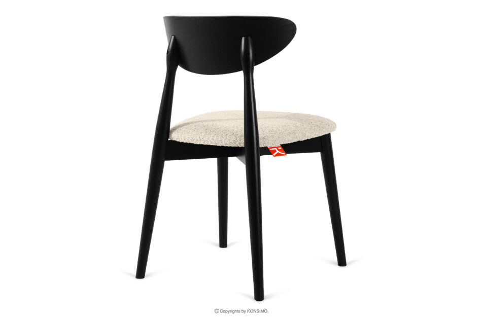 RABI Krzesło drewniane boucle jasny beżowy/czarny 2 szt. jasny beżowy/czarny - zdjęcie 4