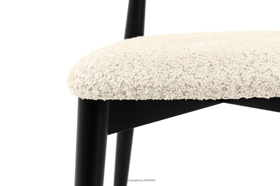 RABI Krzesło drewniane boucle jasny beżowy/czarny 2 szt. jasny beżowy/czarny - zdjęcie 6